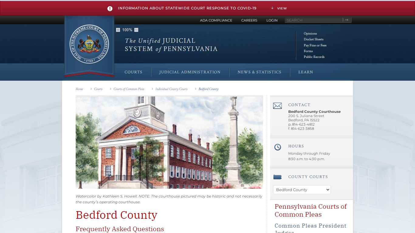 Bedford County | Individual County Courts | Courts of Common Pleas ...